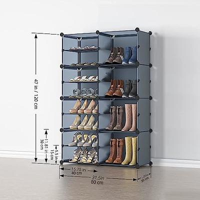 HOOBRO Shoe Organizer, 8 Cube Shoe Rack with Door, Holds 32 Pairs of Shoes,  8 Tier