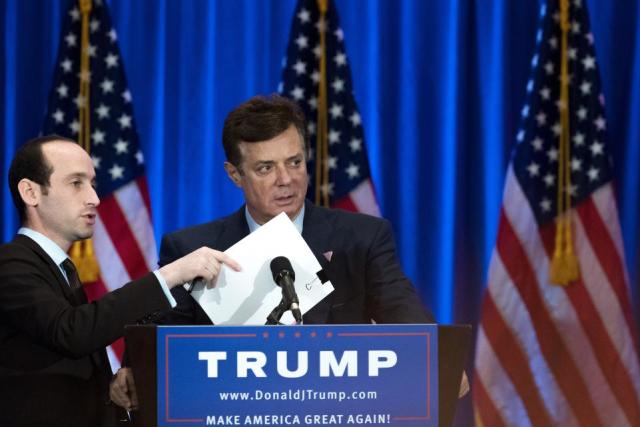 Manafort at Trump campaign speech