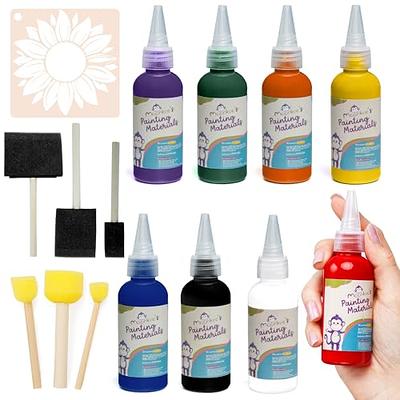 Creative Deco Washable Kids Poster Paint Set | 0.68 oz / 20 ml x 12 Pots +  2 Brushes | Children Toddlers Safe & Non-Toxic Tempera Finger Paints 