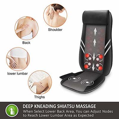 Snailax Shiatsu Massage Cushion with Heat Massage Chair Pad Kneading Back  Massager for Home Office Seat use