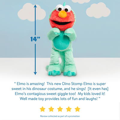 Sesame Street Dino Stomp Elmo 13-Inch Plush Stuffed Animal Sings and Dances  - Macy's