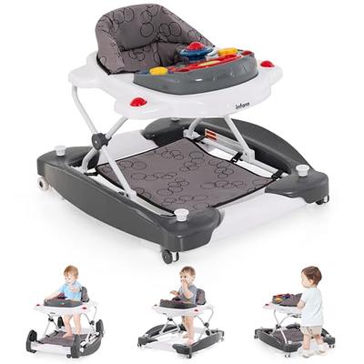 INFANS Foldable Baby Walker, 3 in 1 Toddler Walker Bouncer, Learning-S