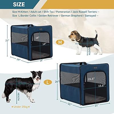 Petsfit Collapsible Dog Crate, Upgrade Zipper and Strengthen The Seam, to  Prevent from Escaping, Travel Dog Crate 24 Inch Navy Blue - Yahoo Shopping