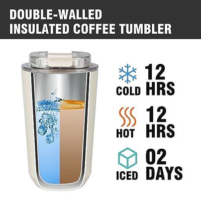 Travel Coffee Mug Fits in Car Cup Holder, Insulated Coffee Travel