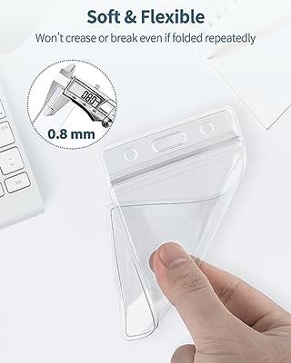 Cobee Hard 2 Card Badge Holder,2 Pieces Heavy Duty ID Card Protector Clear  Acrylic Badge Holder with Thumb Hole Plastic Badge Protector Case for  Driver Licenses Passes Office School(Horizontal) - Yahoo Shopping