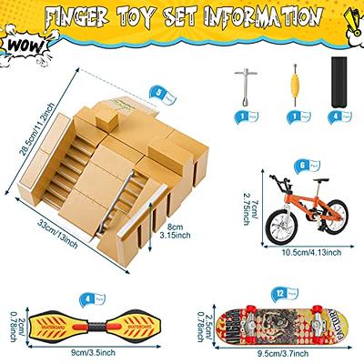 eyessssty Finger Skate Park Kit Ramp Parts with 1 Finger Skateboard Mini  Scooter Scene for Finger Skateboard Training Props