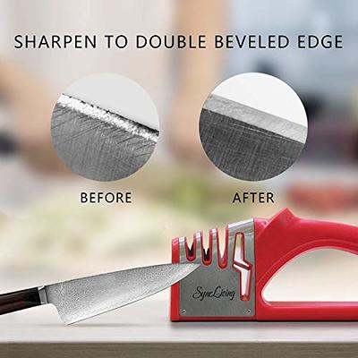 Kitchen Knife Sharpener and Scissor 4-In-1 Knife with Diamond, Ceramic,  Tungsten for Knife 