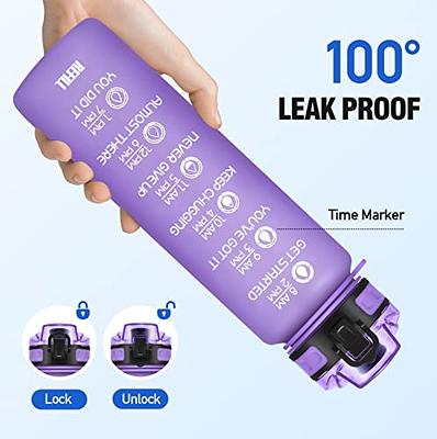 MEITAGIE Water Bottle 32oz with Straw, Motivational Water Bottle with Time Marker & Buckle Strap,Leak-Proof Tritan BPA-Free, Ensure You Drink Enough