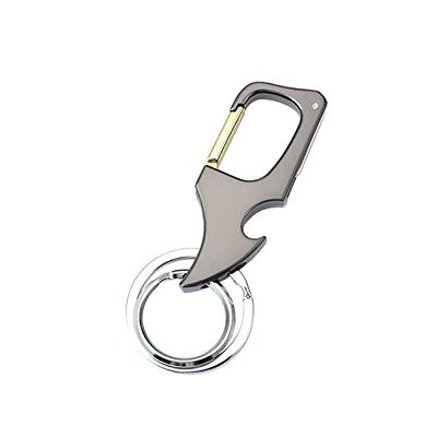 TISUR Key Ring with Screw Shackle，Black Key Rings Heavy Duty