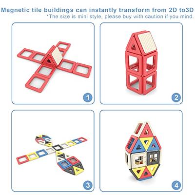  Playmags Magnetic Tiles Building Set 56 Pcs Set with Car -  Super Durable Magnet Blocks, STEM Development Kids Building Toys for Boys  Girls & Toddlers : Toys & Games