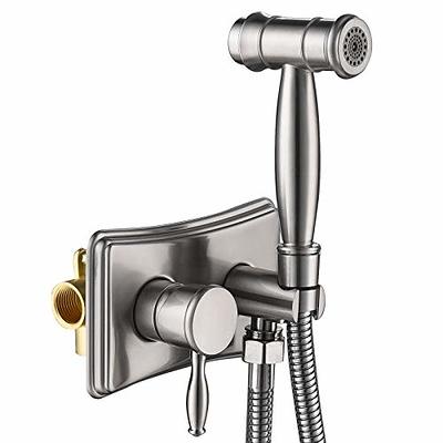 Brushed Nickel Handheld Bidet Sprayer Attachment for Toilet