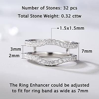 Newshe Jewellery Women Wedding Ring Enhancer Guard for Engagement Rings  AAAAA Cubic Zirconia Bridal 925 Sterling Silver Band Size 10 - Yahoo  Shopping