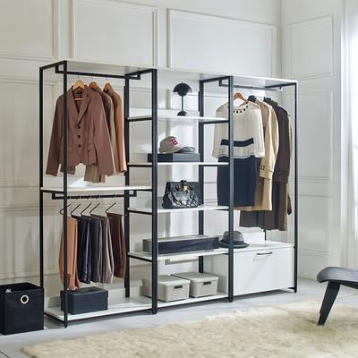 Free Standing Closet Organizer with Removable Drawers and Shelves-Gray | Costway