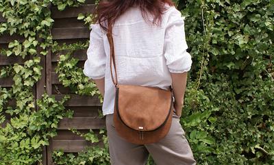 Suede Leather Boho Brown Fringe Bucket Bag Purse Festival Hand