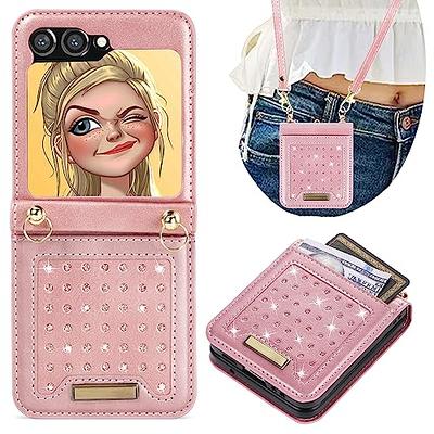 Pu Leather Wallet Case For Samsung Galaxy Z Flip 5 With Card Holder &  Crossbody Shoulder Strap Lanyard