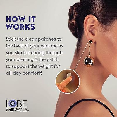 Ear Lobe Support Patches for Earrings, Earring Stickers for Heavy Earrings, Earring Support Patches Large Earrings to Prevent Long Ear Stretch and