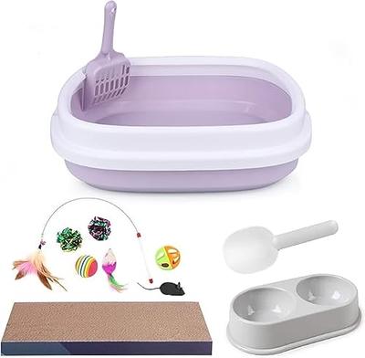 SIVEIS 12 Pcs Kitten Cat Starter Kit,Kitten Litter Box Starter Kit,Kitten  Supplies for Indoor Cats/Cat Cages Indoor,Kitty Litter Box with Scoop, Cat  Scratch Pad, Double Cat Bowls, Kitten Toys