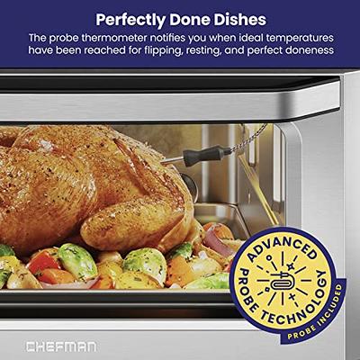 Chefman Air Fryer Toaster Oven Combo w/ Probe Thermometer, 9-in-1 Multi  Use, 20qt, Stainless Steel 