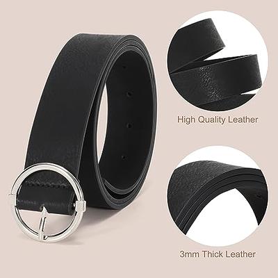Plus Size Double O Ring Belt for Women Leather Belt,Ladies PU Leather Waist  Belts for