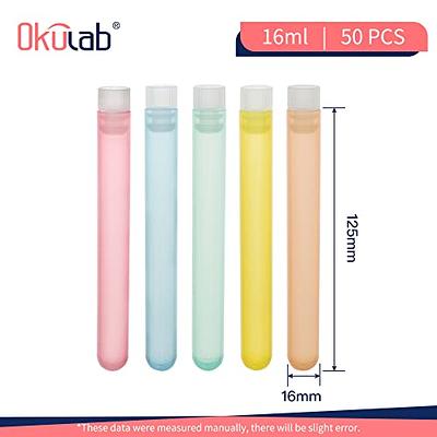 Kanayu 100 Pcs 10ml Plastic Test Tubes with Lids Vial Seal Cap