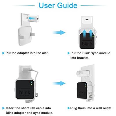 Outlet Wall Mount for Blink Sync Module 2, Mounting Bracket Holder with  Short Cable for All-New Blink Outdoor Indoor Home Security Camera Sync  Module