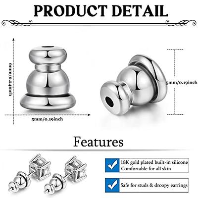 Girl's Sterling Silver Pair of Replacement Screw-Back Earring Backs and  Silicone Backs