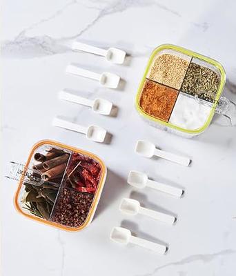 Transparent Condiment Organizer - Acrylic Spice Box with Spoons and Lids -  Multifunctional Kitchen Storage (Big) - Yahoo Shopping