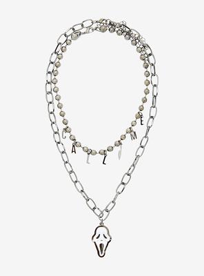 Scream Ghost Face Knife Best Friend Necklace Set