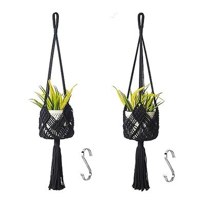 Macrame Wall Plant Hanger- black petite shops – petite salon & shops