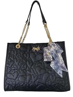 Trendy Tote Shoulder Bag Faux Leather Betsey Johnson Satchel