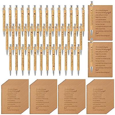 Qeeenar 50 Sets Christian Bamboo Pens Bulk Wooden Scripture Bible Verse  Pens Religious Gifts Prayer Board Supplies Church Party Favors Bible