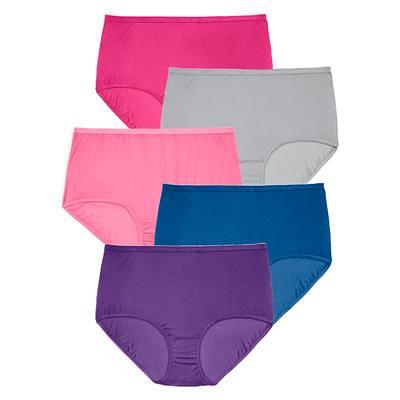 Comfort Choice Women's Plus Size Cotton Brief 10-Pack Underwear 