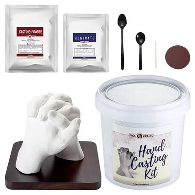 Hand Casting Kit for Couples | DIY Plaster Statue Molding Kit | DIY Hand Mold Kit | Anniversary for Men, Women | Wedding Gift | Wooden Mahogany Base