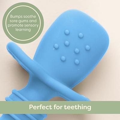 Upwardbaby Baby Spoons - Chewable LED Weaning Silicone Utensils Set for Toddlers - 3 Baby