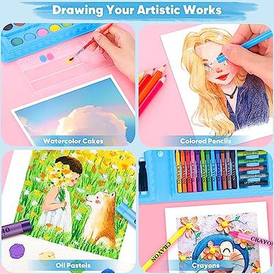  Art Supplies, 241 PCS Drawing Art Kit for Kids Boys Girls,  Deluxe Art and Craft Set with Double Sided Trifold Easel, Markers, Oil  Pastels, Crayons, Colour Pencils. Gift for Artist, Beginners