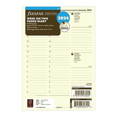 Filofax 2024 Mini One Day on A Page with Appointments Planner - Cotton Cream Multilanguage