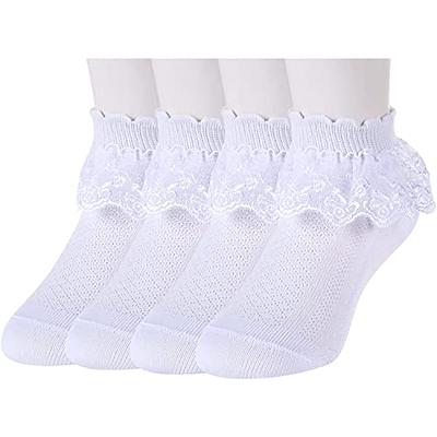 sockfun Baby Ruffle Socks, Newborn White Frilly Lace Socks for Baby Girl  Dress Socks Toddler Infant Kids M - Yahoo Shopping