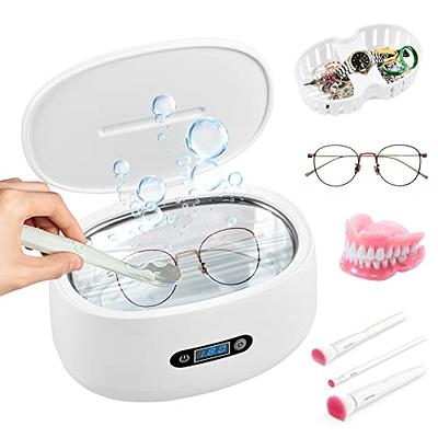 Ultrasonic Jewelry Cleaner with Heater Timer for Cleaning Eyeglass Rings  Dentures Music Instruments