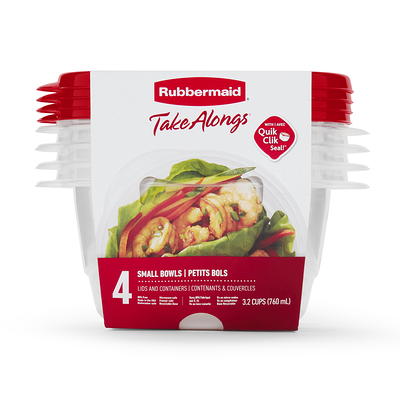 Rubbermaid EasyFindLids Meal Prep Containers, 3 Compartments, 5.1 Cup, 5-Pack