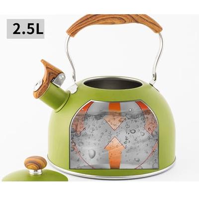 Creative Home 2.5 qt. Stainless Steel Whistling Tea Kettle Teapot with Aluminum Capsulated Bottom for Fast Boiling Heat Water, for Induction Stove Top