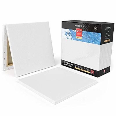 GOTIDEAL Stretched Canvas, 8x10 inch Set of 10, Primed White - 100% Cotton Artist Canvas Boards for Painting, Acrylic Pouring, Oil Paint Dry & Wet