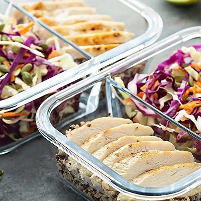  Bayco 10 Pack Glass Meal Prep Containers 2 Compartment, Glass  Food Storage Containers with Lids, Airtight Glass Lunch Bento Boxes,  BPA-Free & Leak Proof (10 lids & 10 Containers): Home & Kitchen