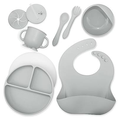 6 Piece Silicone Baby & Toddler Dinnerware Set, Baby Led Weaning Supplies,  Silicone Baby Feeding Set, Infant Dinnerware Set, Baby Dinner Set 