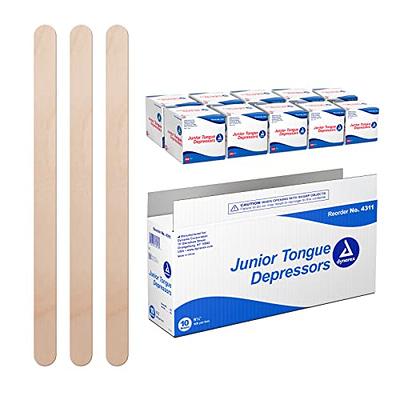 Dynarex Tongue Depressors Wood, Senior 6, Non-Sterile, with