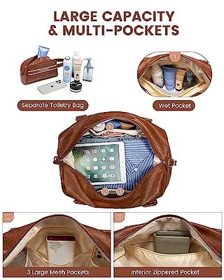LOVEVOOK Travel Duffle Bag, Weekender Bag for Women with  Toiletry Bag, Carry on Overnight Bag with Shoe Compartment, Gym Duffel Bag  with Wet Pocket, Mommy Hospital Bags for Labor and