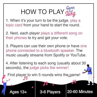 Game That Song - Fun Music Card Game for Adults and Teens - Compete to Play  The Best Song- Makes A Great Gift for Music Lovers, Game Night, Karaoke or  Singing - Yahoo Shopping