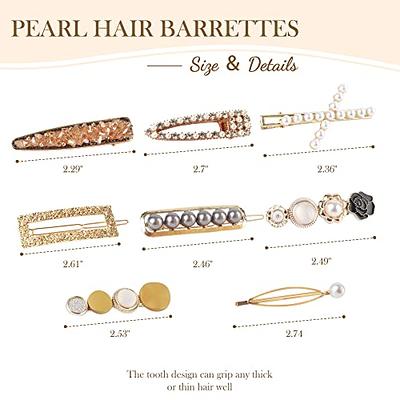 Beauty.H.C Pearl and Acrylic Resin Hair Clips, French Golden Hair Clip Set,  Decorative Alligator Hair Jewelry, Fancy Hair Glitter Crystal Bobby Pins, Hair  Barrettes for Women (20 PCS) - Yahoo Shopping