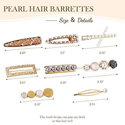 Beauty.H.C Pearl and Acrylic Resin Hair Clips, French Golden Hair Clip Set,  Decorative Alligator Hair Jewelry, Fancy Hair Glitter Crystal Bobby Pins,  Hair Barrettes for Women (20 PCS) - Yahoo Shopping