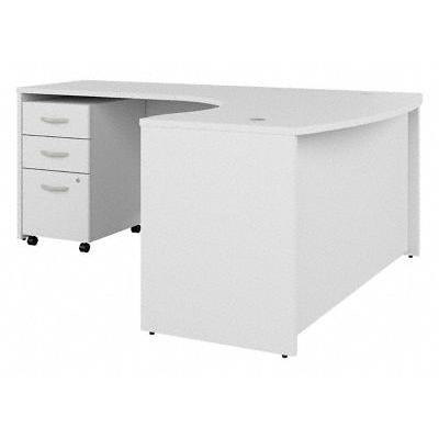 Bush Business Furniture Series C 60W Right Handed Bow Front U Shaped Desk  with Storage and Table