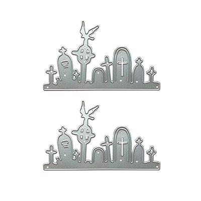 2 Pcs Halloween Die Cuts for Card Making and Scrapbooking, Metal